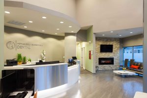 reception and lobby of advanced mansfield dental